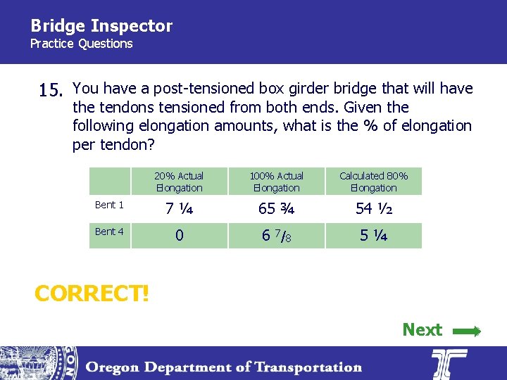 Bridge Inspector Practice Questions 15. You have a post-tensioned box girder bridge that will