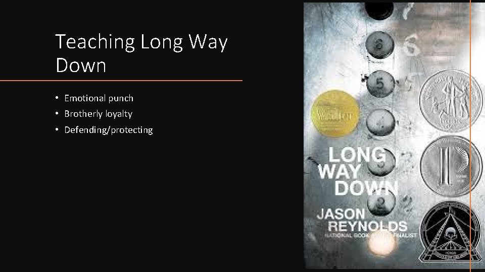 Teaching Long Way Down • Emotional punch • Brotherly loyalty • Defending/protecting 