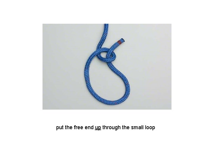 put the free end up through the small loop 