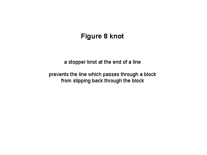 Figure 8 knot a stopper knot at the end of a line prevents the