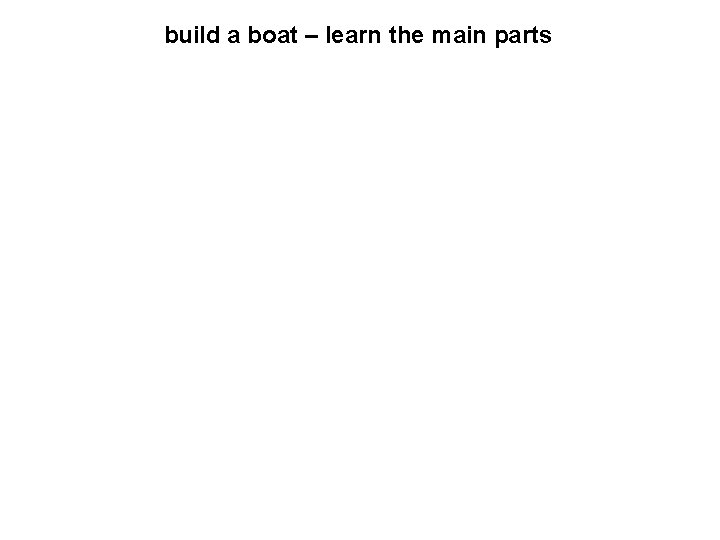 build a boat – learn the main parts 