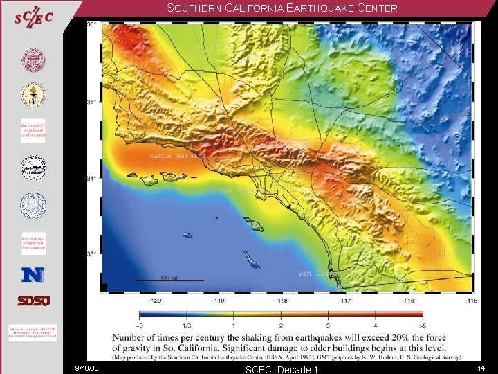 SOUTHERN CALIFORNIA EARTHQUAKE CENTER 9/18/00 SCEC: Decade 1 14 