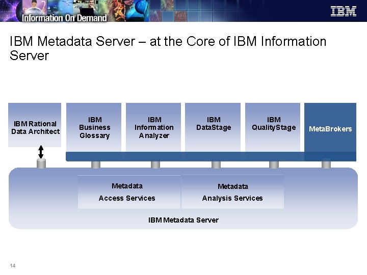 IBM Metadata Server – at the Core of IBM Information Server IBM Rational Data