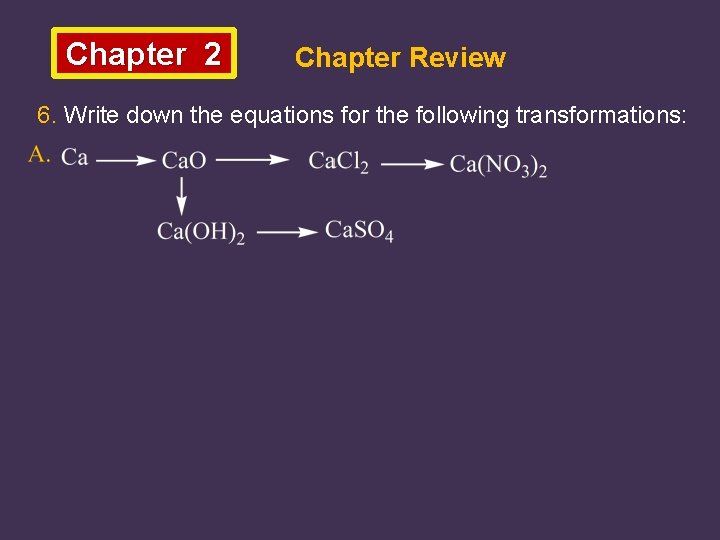 Chapter 2 Chapter Review 6. Write down the equations for the following transformations: 