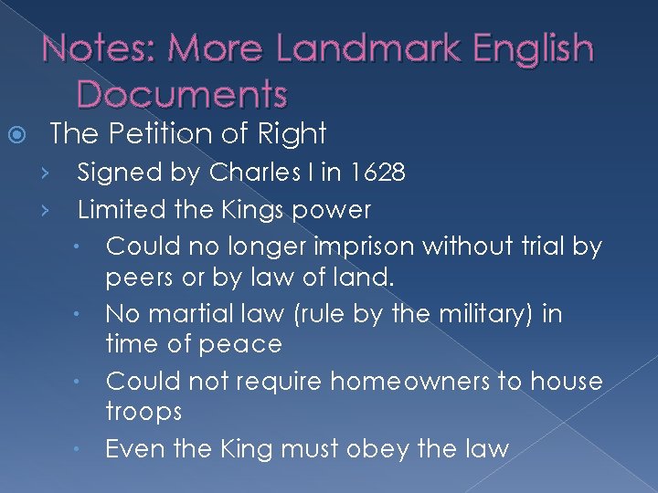 Notes: More Landmark English Documents The Petition of Right › › Signed by Charles