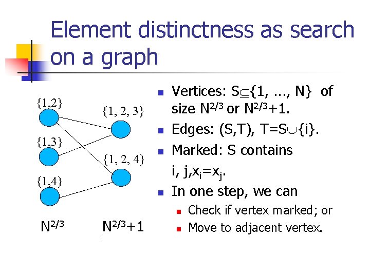 Element distinctness as search on a graph {1, 2} n {1, 2, 3} n