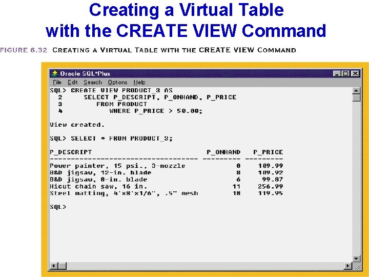 Creating a Virtual Table with the CREATE VIEW Command 