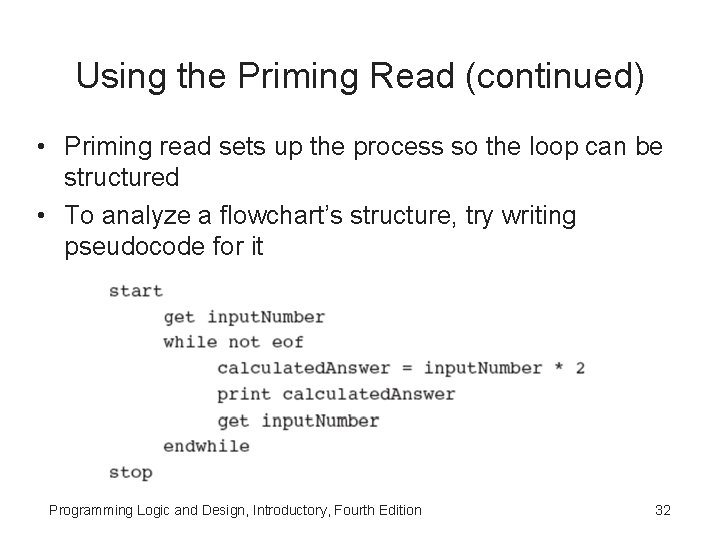 Using the Priming Read (continued) • Priming read sets up the process so the Using the Priming Read (continued) • Priming read sets up the process so the