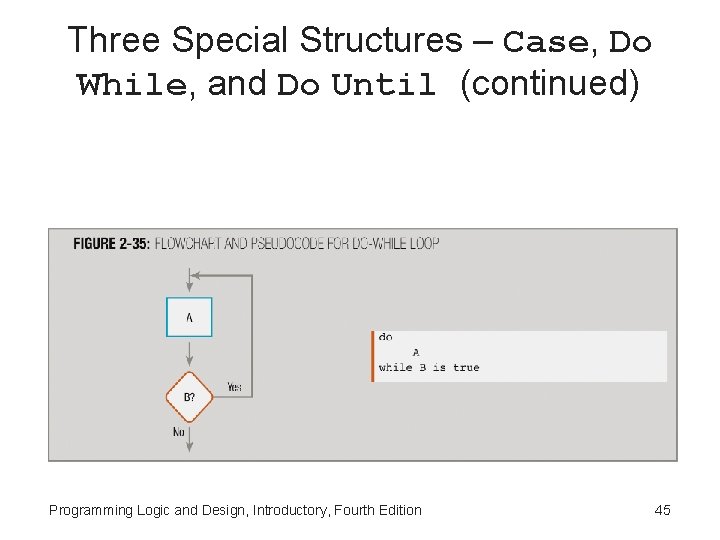 Three Special Structures – Case, Do While, and Do Until (continued) Programming Logic and Three Special Structures – Case, Do While, and Do Until (continued) Programming Logic and