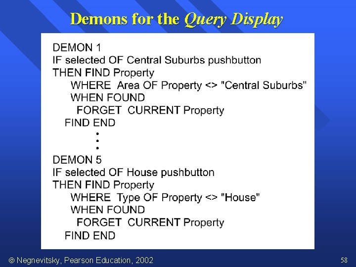 Demons for the Query Display Negnevitsky, Pearson Education, 2002 58 
