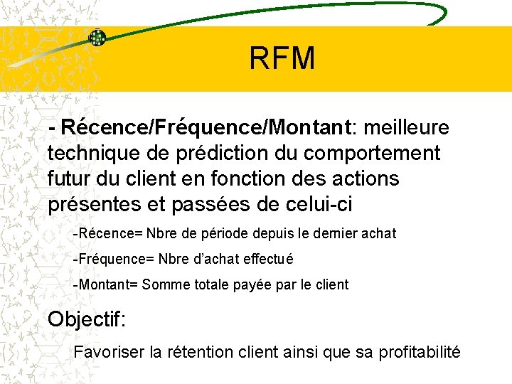 RFM - Récence/Fréquence/Montant: meilleure technique de prédiction du comportement futur du client en fonction