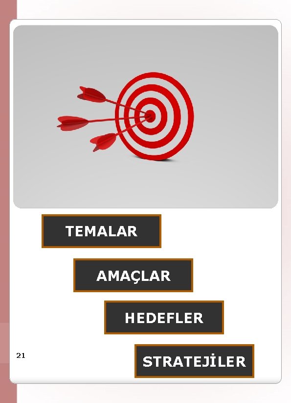TEMALAR AMAÇLAR HEDEFLER 21 STRATEJİLER 