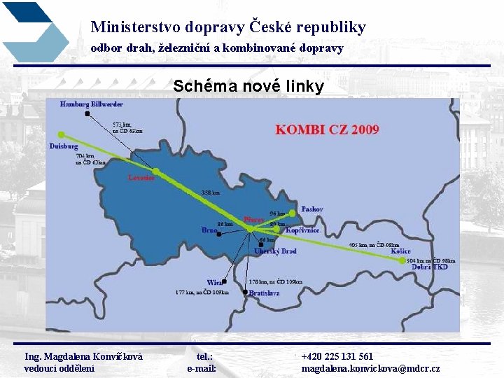 Ministerstvo dopravy České republiky odbor drah, železniční a kombinované dopravy Schéma nové linky Ing.