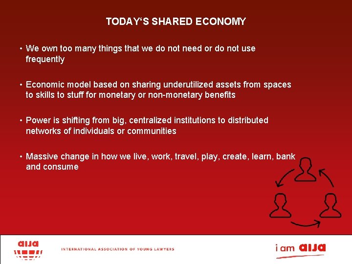 TODAY‘S SHARED ECONOMY • We own too many things that we do not need