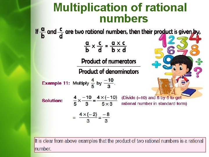 Multiplication of rational numbers 