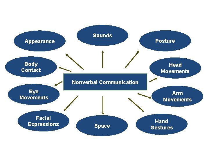 Appearance Sounds Body Contact Posture Head Movements Nonverbal Communication Eye Movements Facial Expressions Arm