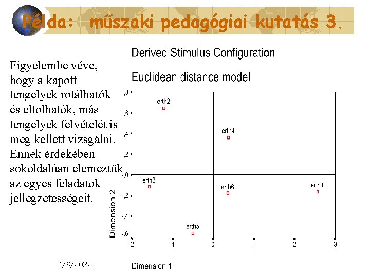 Példa: műszaki pedagógiai kutatás 3. Figyelembe véve, hogy a kapott tengelyek rotálhatók és eltolhatók,