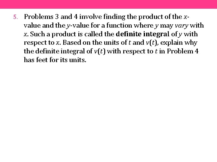 5. Problems 3 and 4 involve finding the product of the x- value and