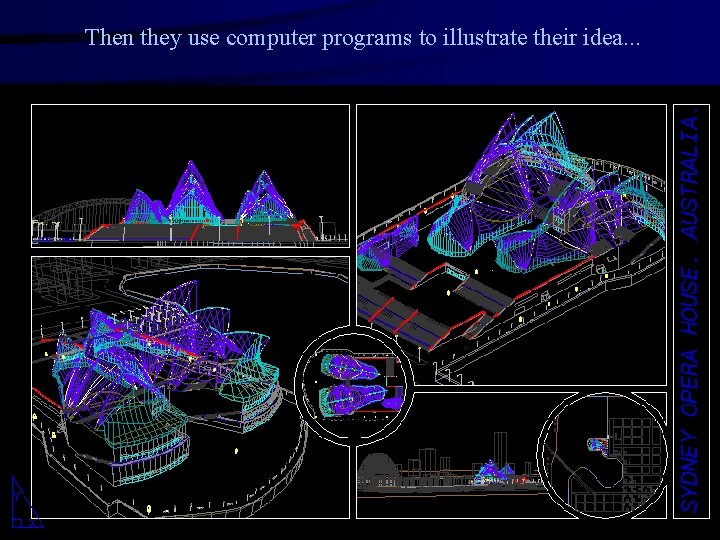 Then they use computer programs to illustrate their idea. . .  Then they use computer programs to illustrate their idea. . .
