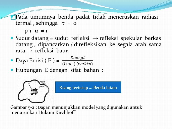 � Ruang tertutup. . . Benda hitam 