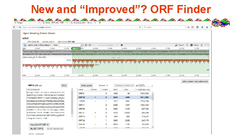 New and “Improved”? ORF Finder 