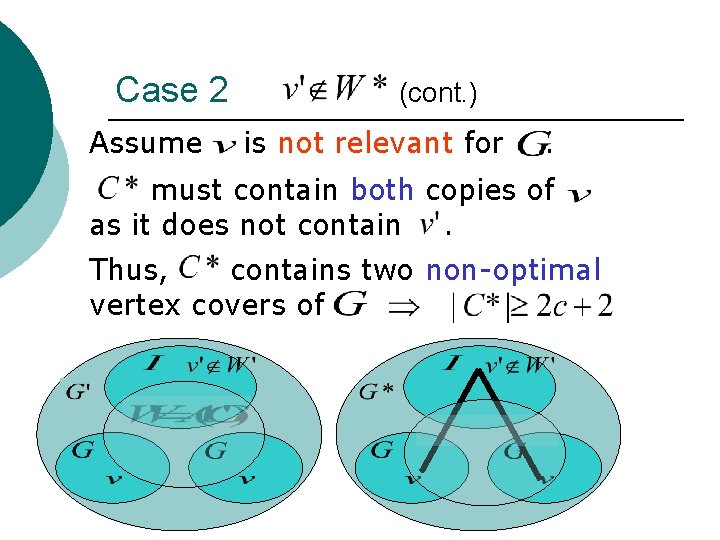 Case 2 Assume (cont. ) is not relevant for . must contain both copies