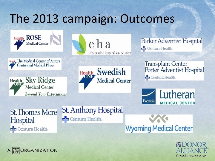 The 2013 campaign: Outcomes 