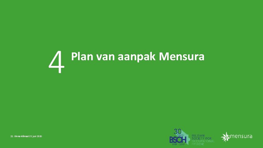 4 21 Binnenklimaat/ 8 juni 2020 Plan van aanpak Mensura 