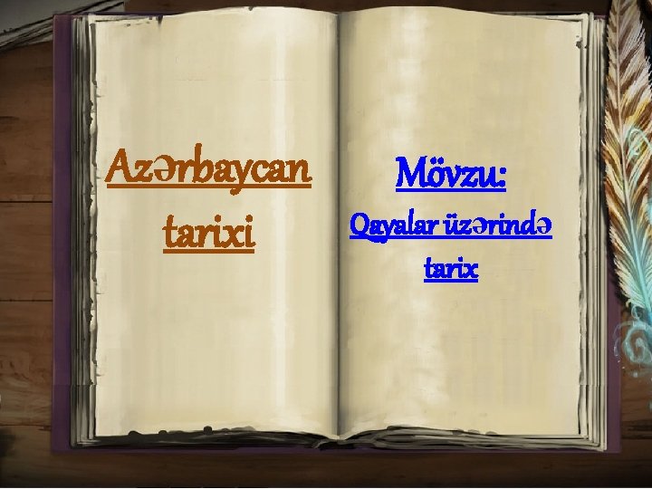 Azərbaycan tarixi Mövzu: Qayalar üzərində tarix 