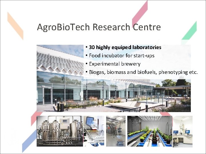 SLOVENSKÁ POĽNOHOSPODÁRSKA UNIVERZITA V NITRE Agro. Bio. Tech Research Centre • 30 highly equiped
