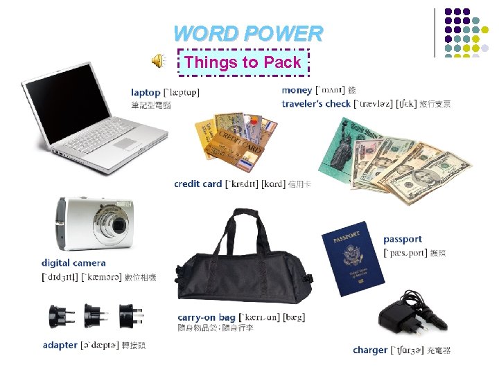 WORD POWER Things to Pack 