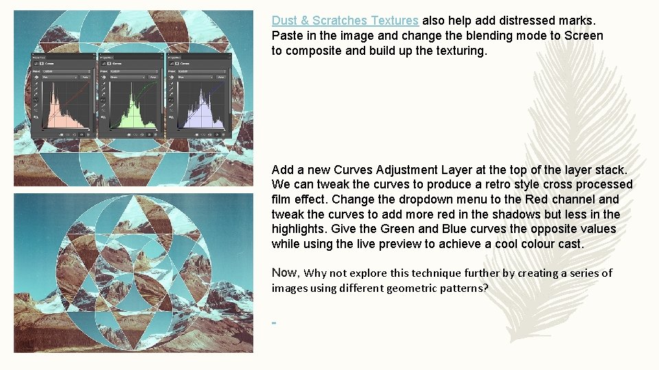 Dust & Scratches Textures also help add distressed marks. Paste in the image and