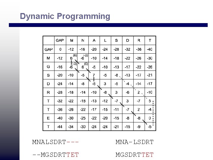 Dynamic Programming MNALSDRT--- MNA-LSDRT --MGSDRTTET 