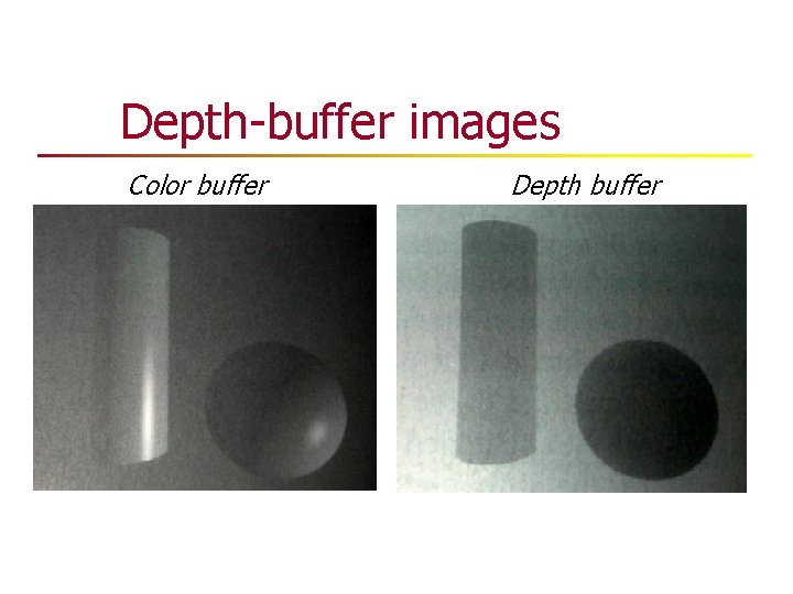 Depth-buffer images Color buffer Depth buffer Depth-buffer images Color buffer Depth buffer