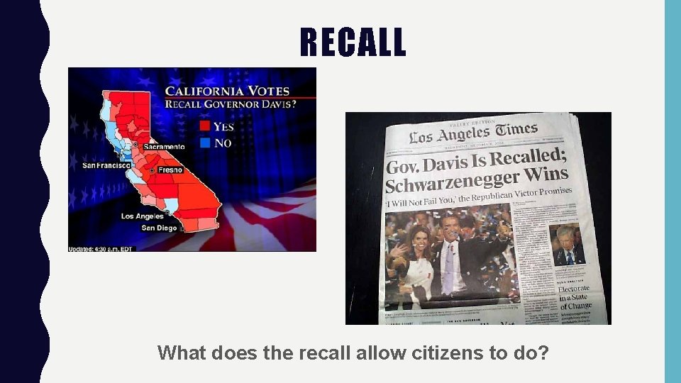 RECALL What does the recall allow citizens to do? 