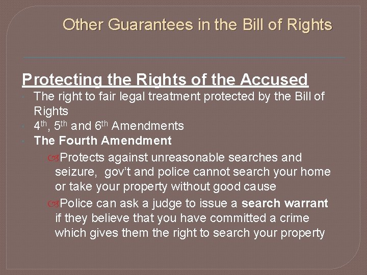 The Bill of Rights Chapter 4 First Amendment