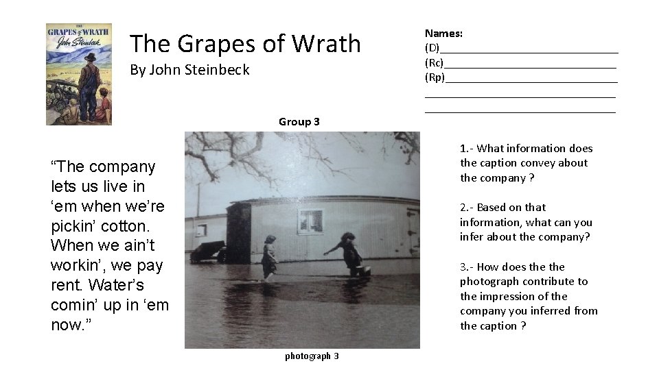 The Grapes of Wrath By John Steinbeck Names