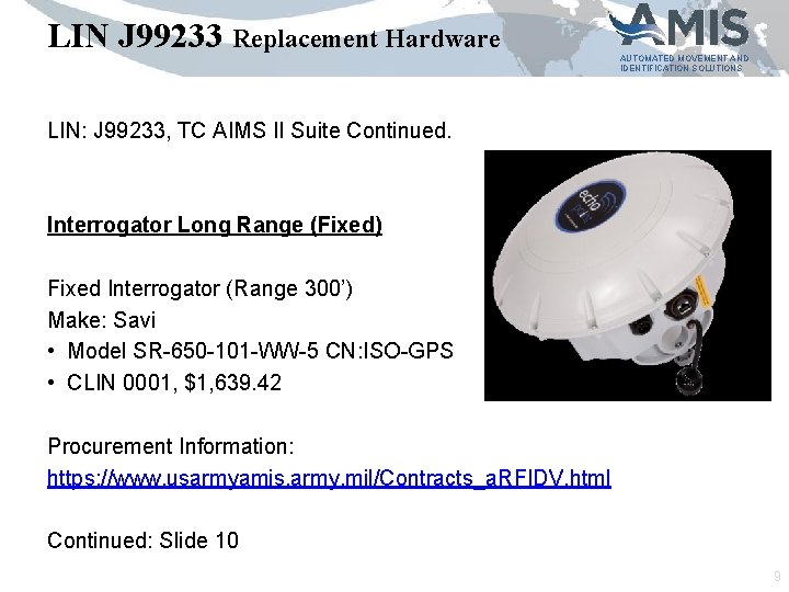 LIN J 99233 Replacement Hardware AUTOMATED MOVEMENT AND IDENTIFICATION SOLUTIONS LIN: J 99233, TC