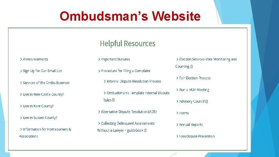 Ombudsman’s Website 