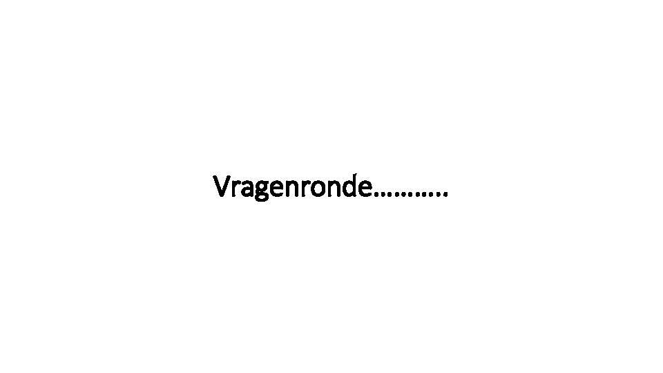 Vragenronde………. . 