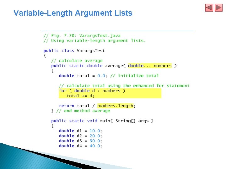 Variable-Length Argument Lists 