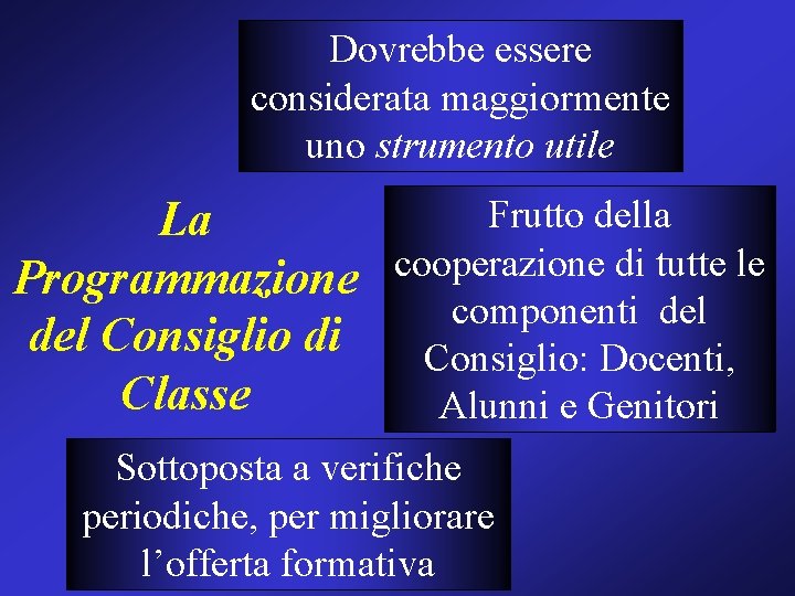 Dovrebbe essere considerata maggiormente uno strumento utile Frutto della La cooperazione di tutte le