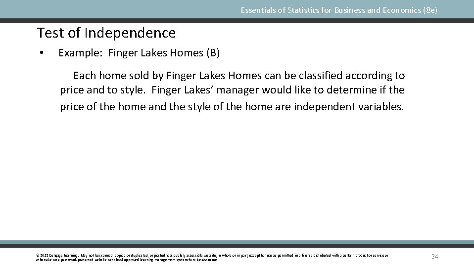 Essentials of Statistics for Business and Economics (8 e) Test of Independence • Example: