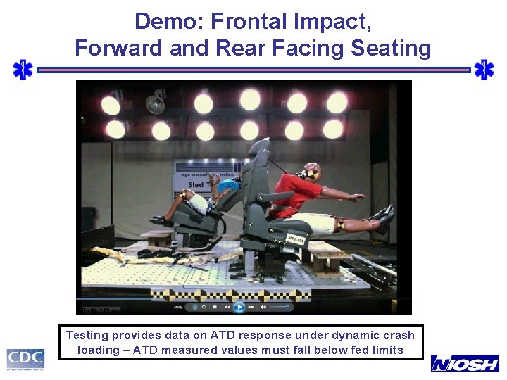 Demo: Frontal Impact, Forward and Rear Facing Seating Testing provides data on ATD response