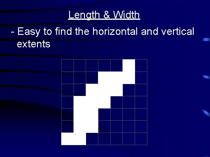 Length & Width - Easy to find the horizontal and vertical extents 