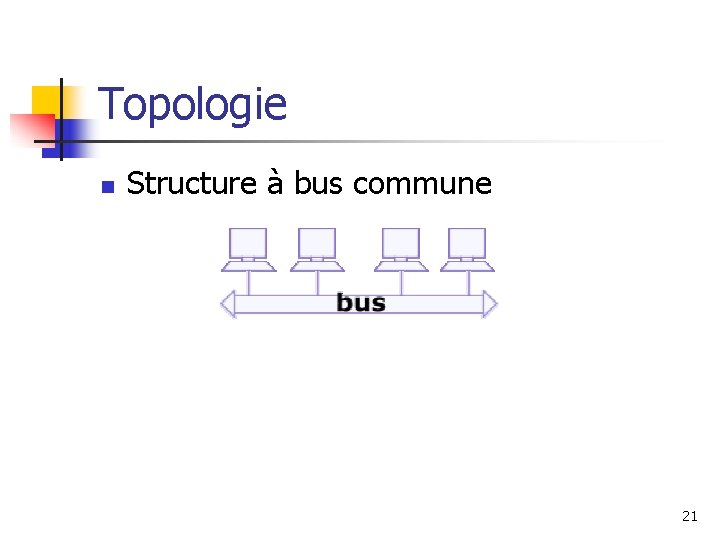 Topologie n Structure à bus commune 21 