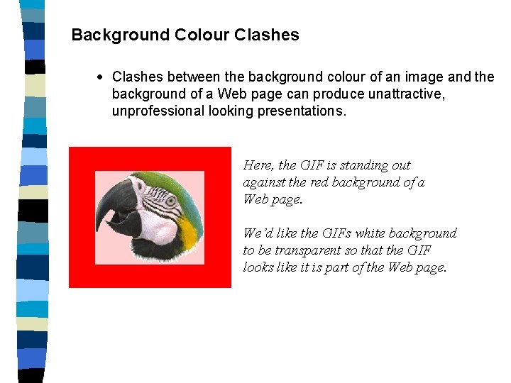 Background Colour Clashes · Clashes between the background colour of an image and the
