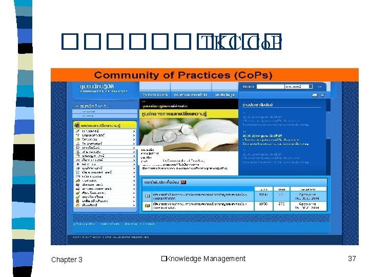����� : TKC Co. P Chapter 3 �Knowledge Management 37 