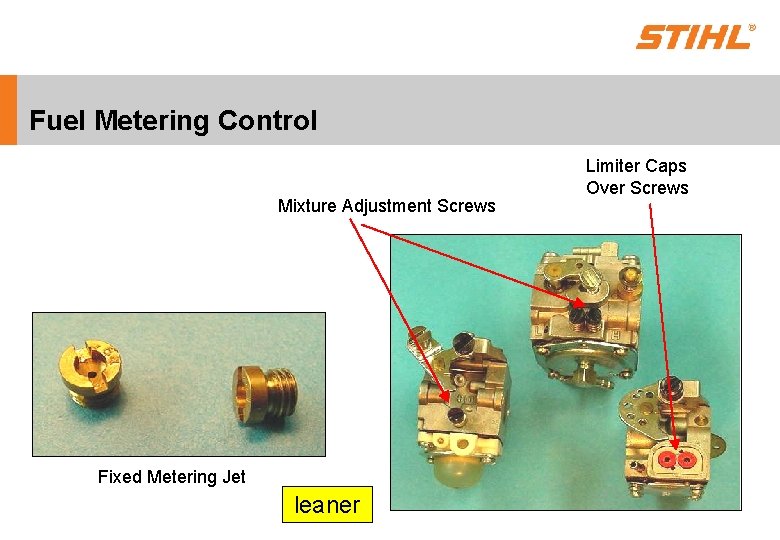 Fuel Metering Control Mixture Adjustment Screws Fixed Metering Jet leaner Limiter Caps Over Screws