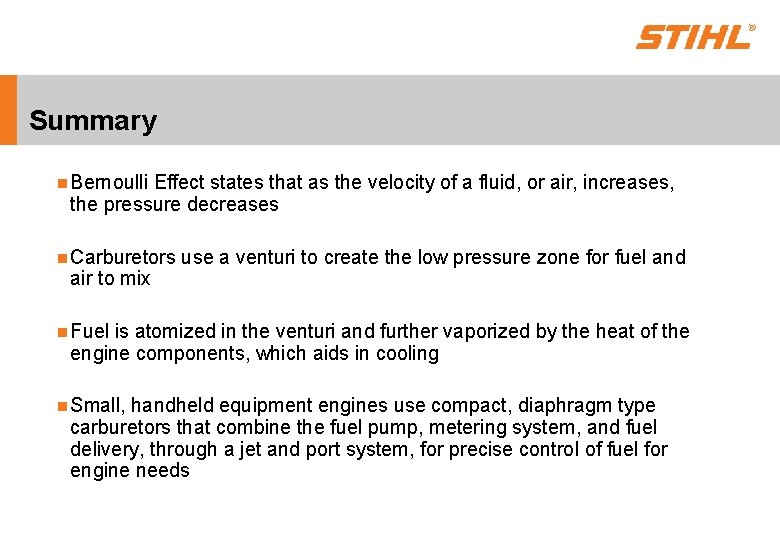 Summary n Bernoulli Effect states that as the velocity of a fluid, or air,